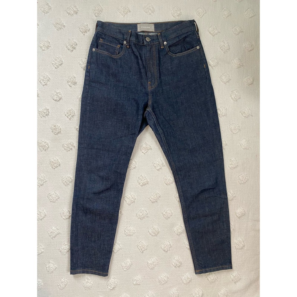 Everlane High Rise Straight Leg Dark Wash Denim Jeans Size 28